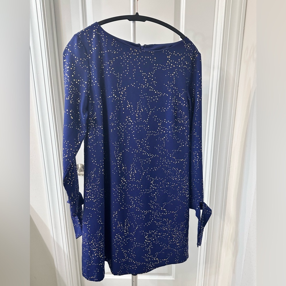 Hutch Anthropologie Navy Metallic Spotted Dres‎